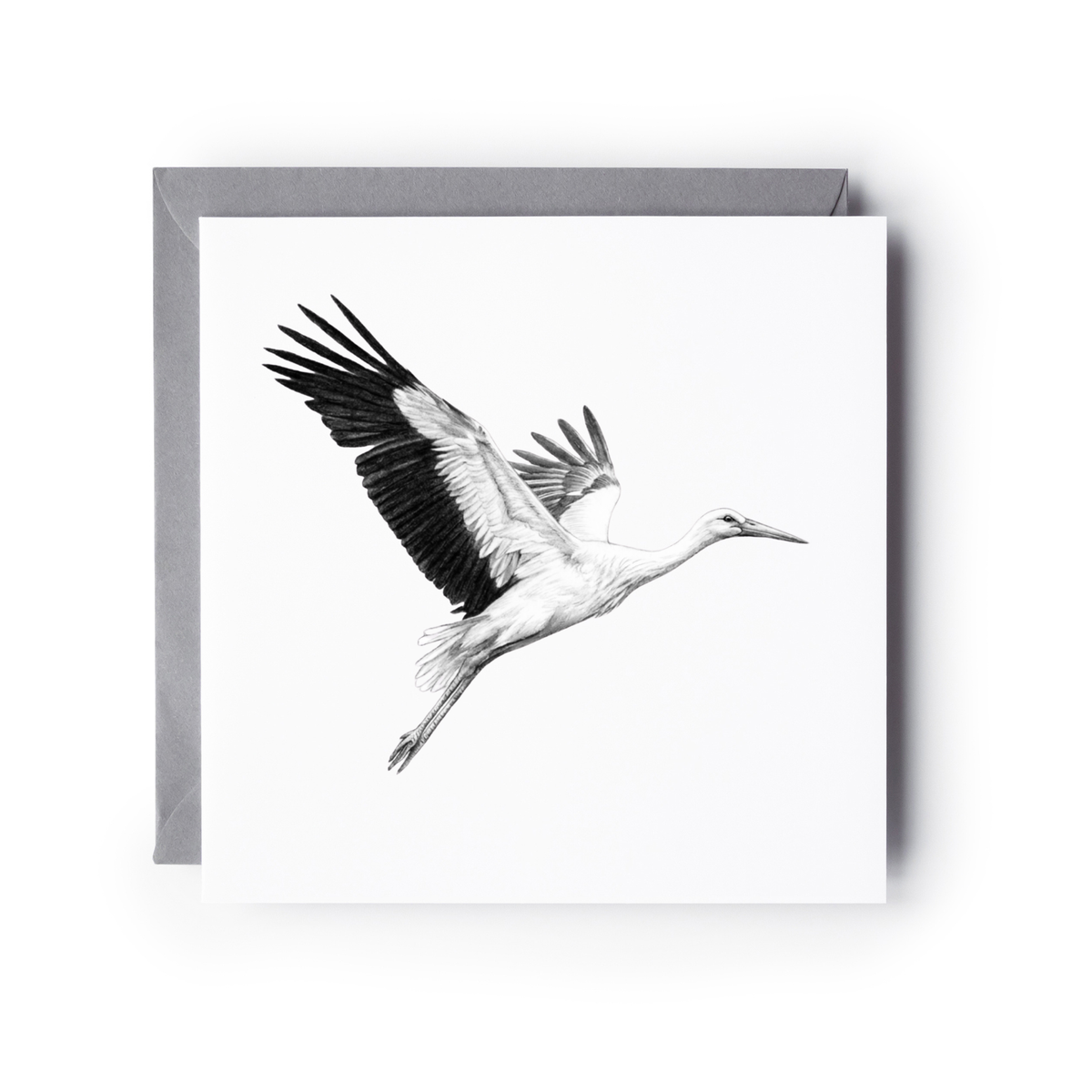 Flying Stork Greeting Card