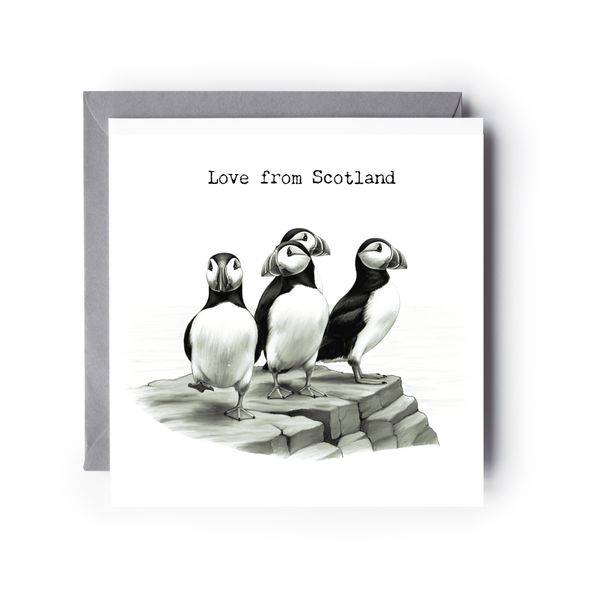 Love From Scotland Puffin Rock Greeting Card
