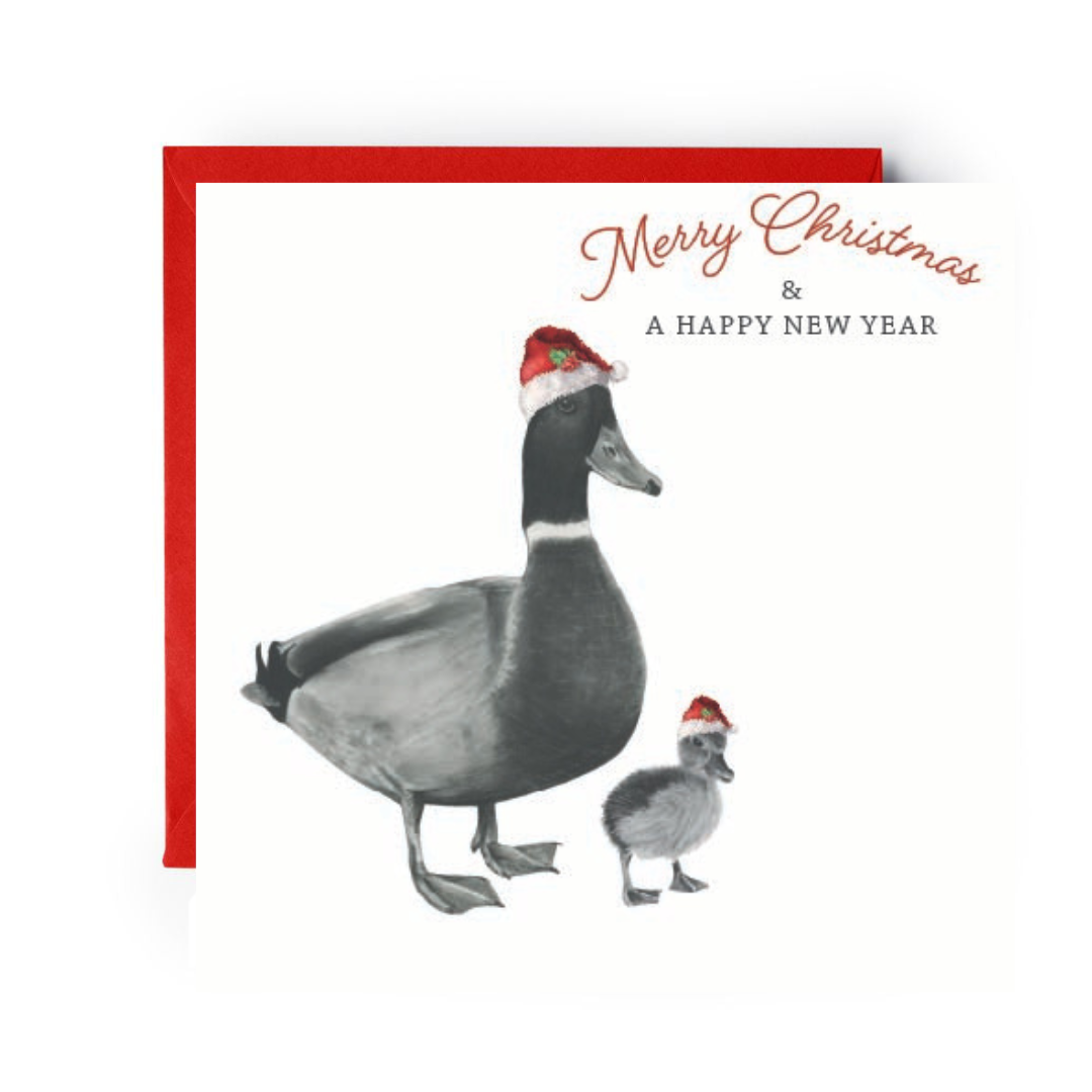 Merry Christmas Duckling and Duck Christmas Card
