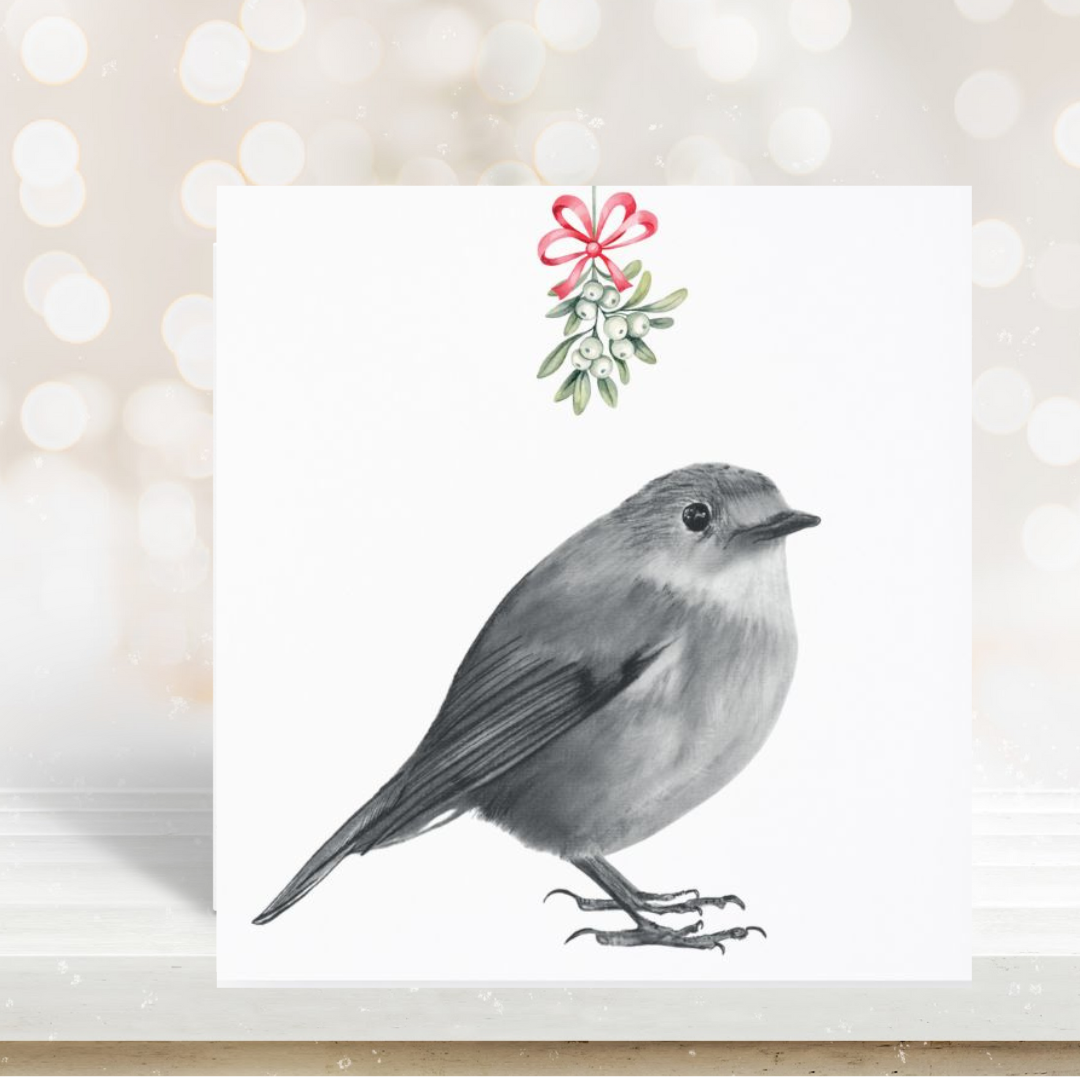 Mistletoe Robin Christmas Card – A Little Bird, A Lot of Love