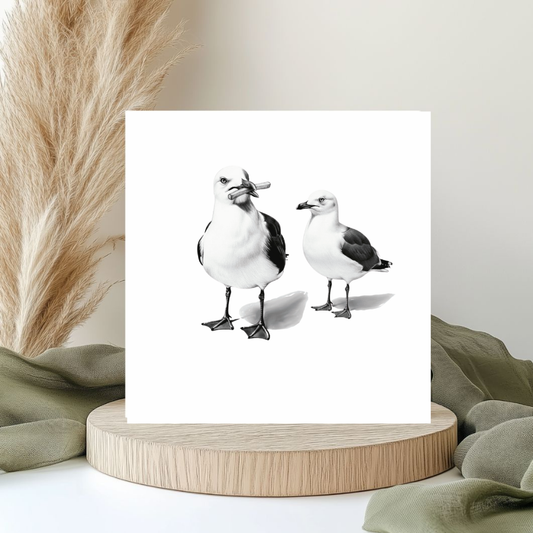Seagull Chips Greeting Card