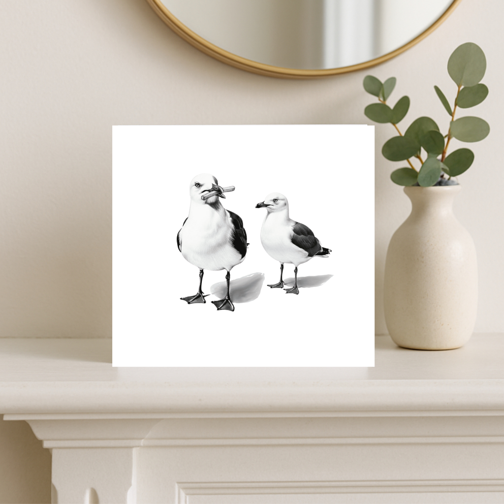Seagull Chips Greeting Card