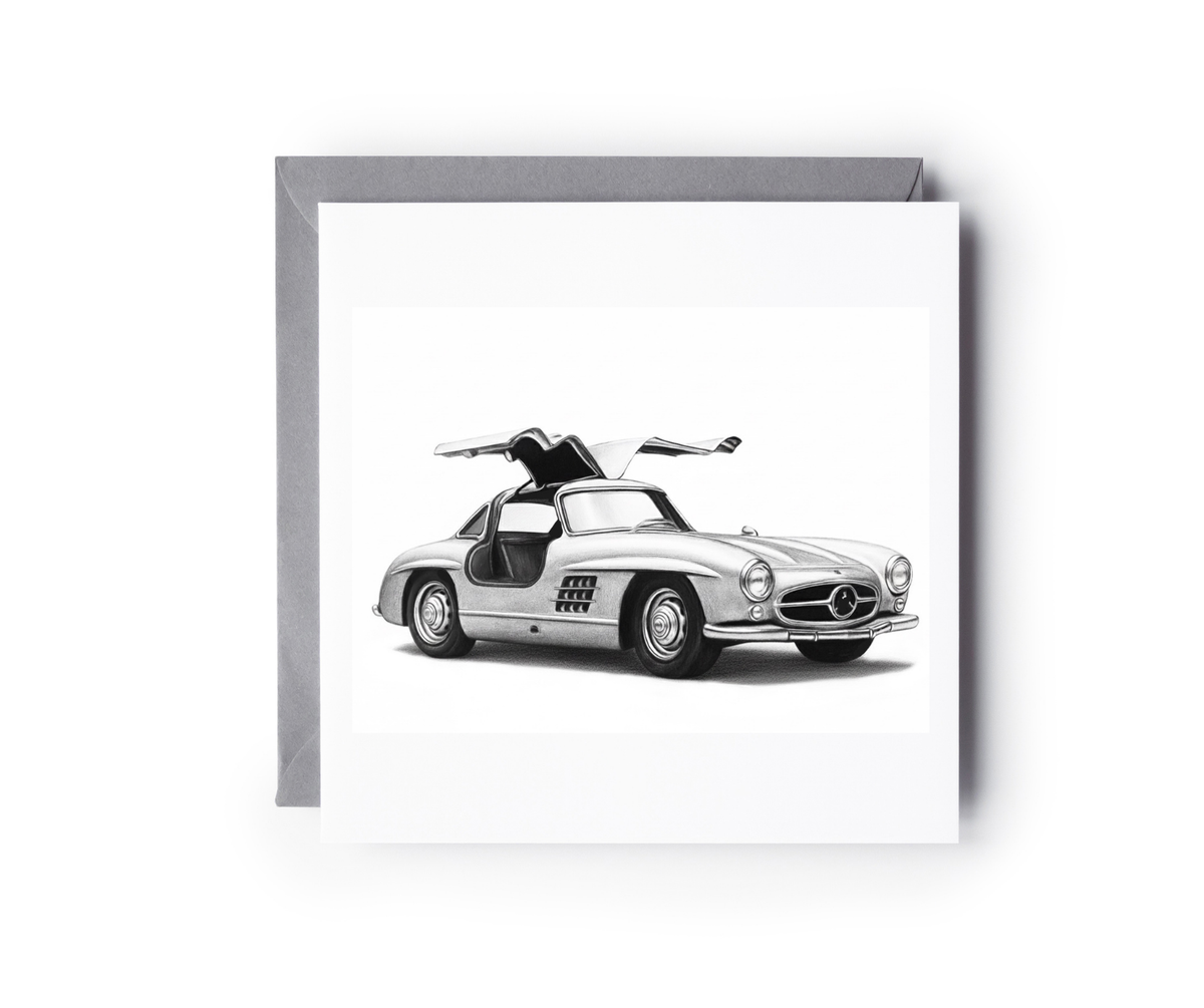 Gullwing Classic Car Greeting Card
