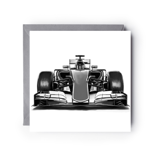 Racing Car– Hand-Drawn Greeting Card