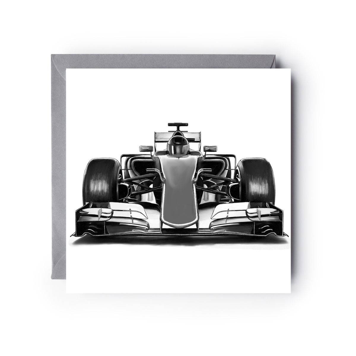 Racing Car– Hand-Drawn Greeting Card