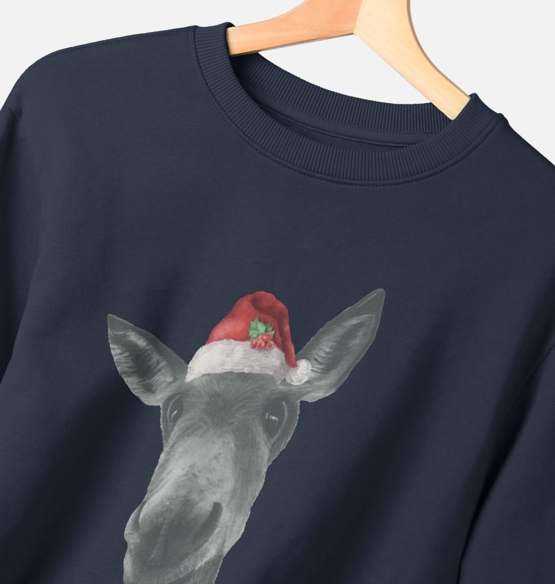 Men's Crew Neck Festive Donkey Sweater Certified Organic Cotton