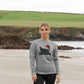 Women's Crew Neck Festive Cat Sweater, Certified Organic Cotton