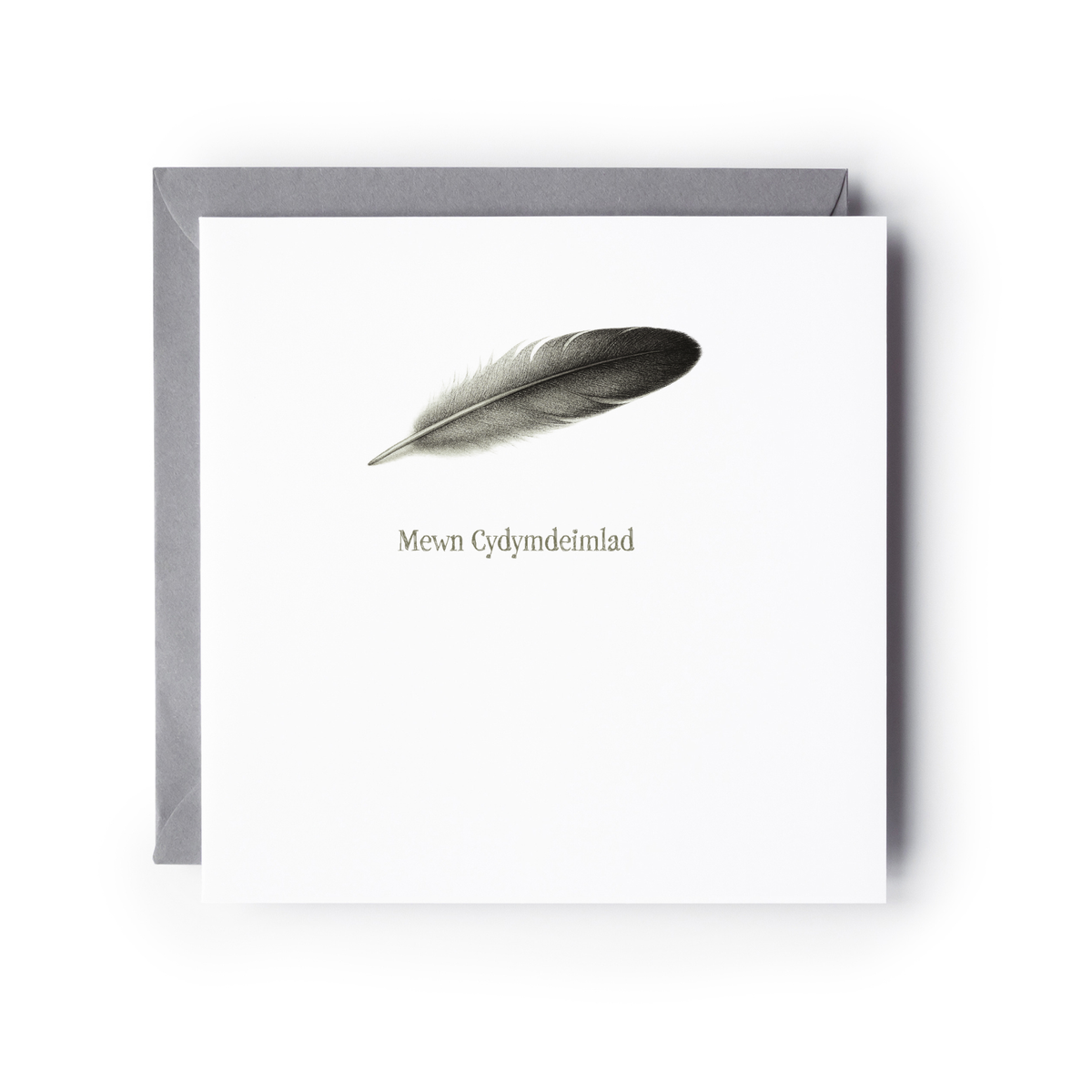 Welsh In Sympathy Feather Card