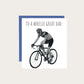 Father’s Day card featuring a playful bicycle design with the message 'To A Wheelie Great Dad,' ideal for cycling enthusiasts