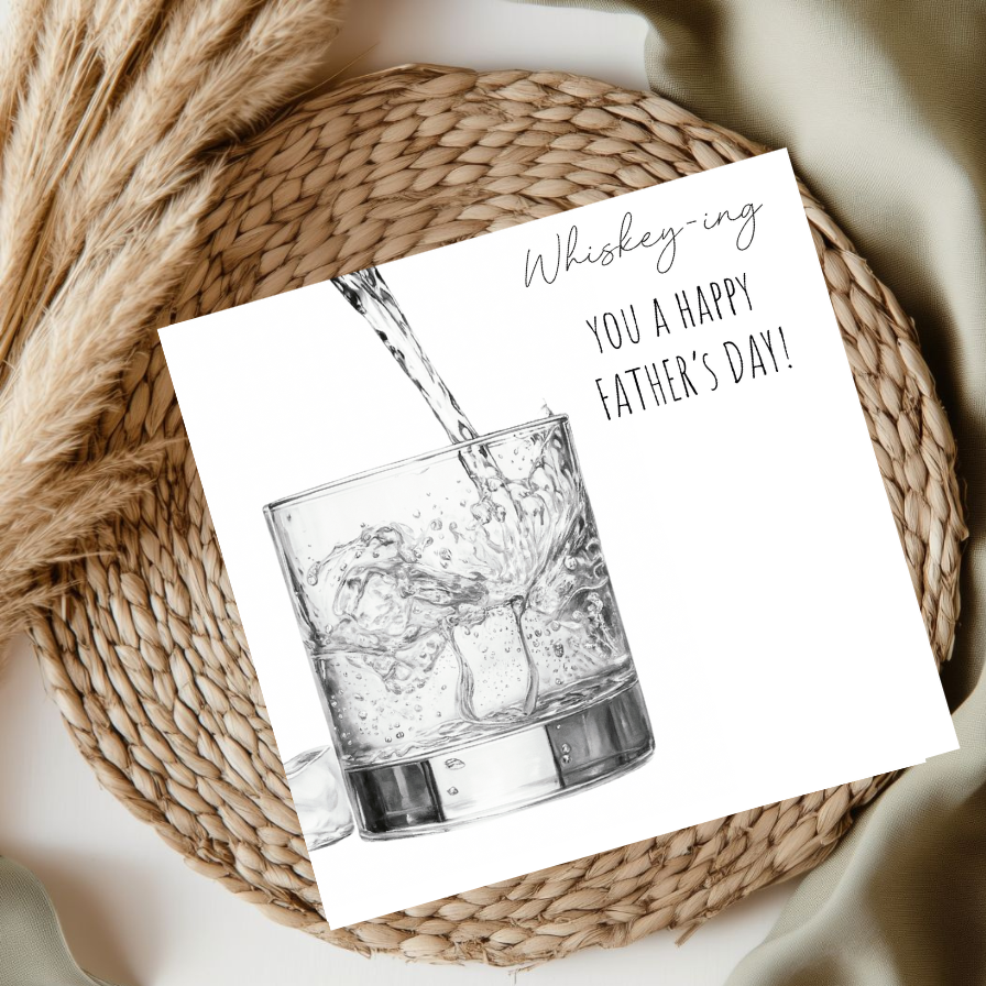 Whisky-ing You a Happy Father’s Day Hand-Drawn Greeting Card | Fun & Spirited Art