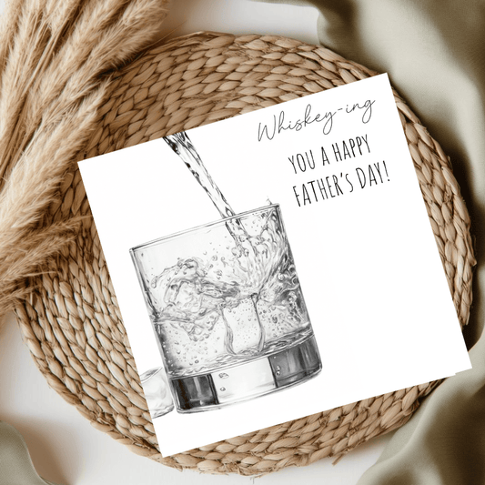 Whisky-ing You a Happy Father’s Day Hand-Drawn Greeting Card | Fun & Spirited Art