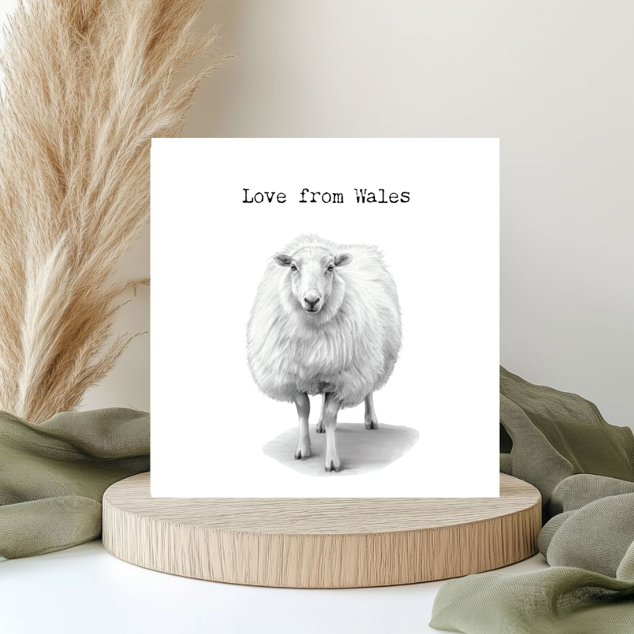 With Love From Wales – Sheep Greeting Card