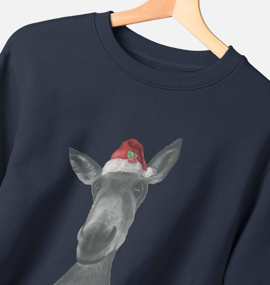 Women's Crew Neck Festive Donkey Sweater Certified Organic Cotton
