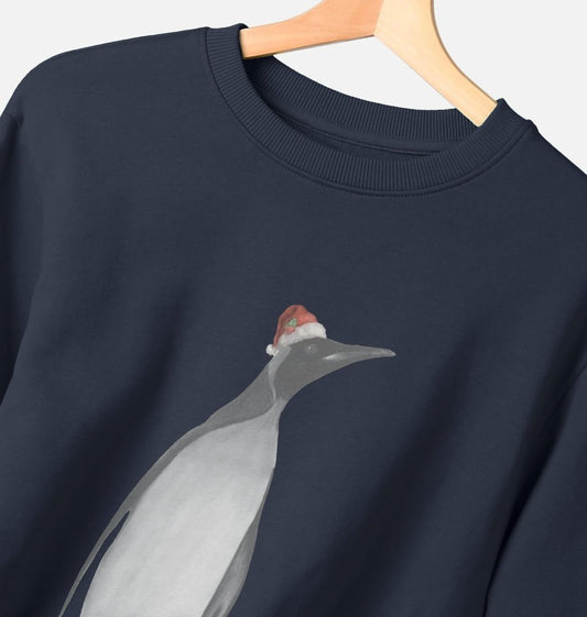 Women's Crew Neck Festive Penguin Sweater Certified Organic Cotton
