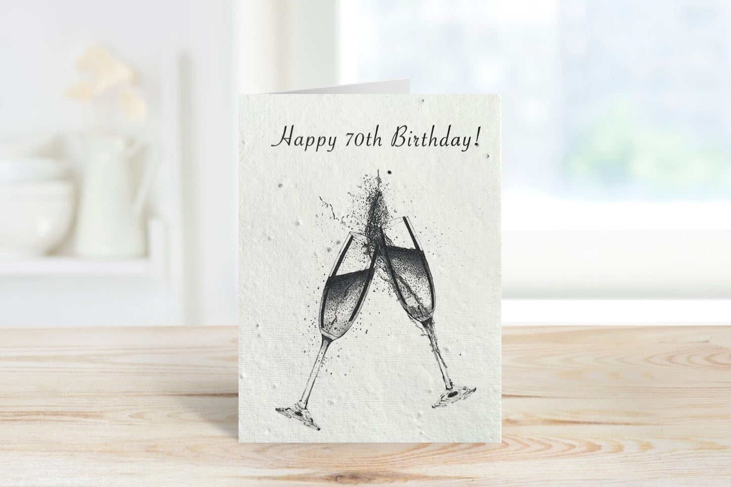Happy 70th Birthday Plantable Seeded Eco Greeting Card