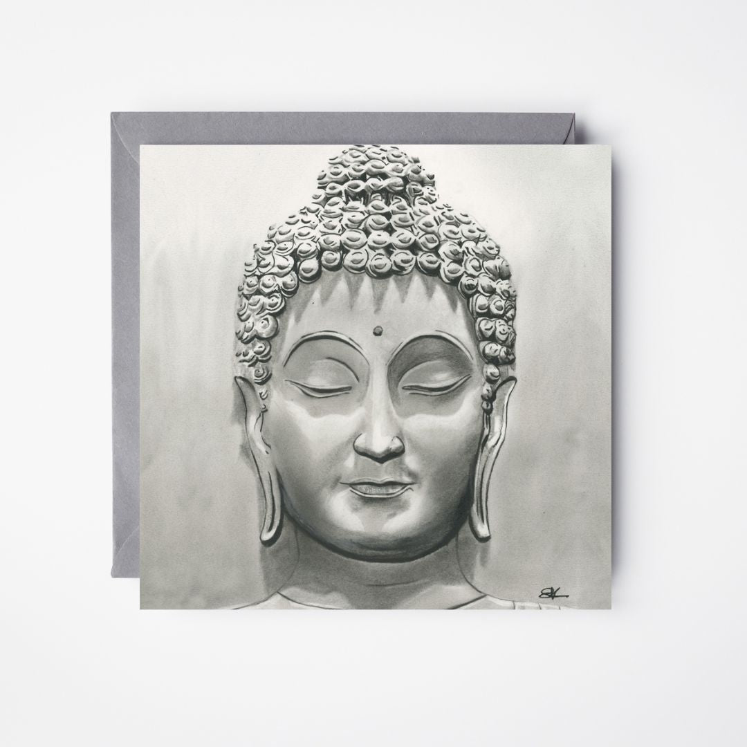 A Hand Drawn Buddha Greeting Card From Libra Fine Arts