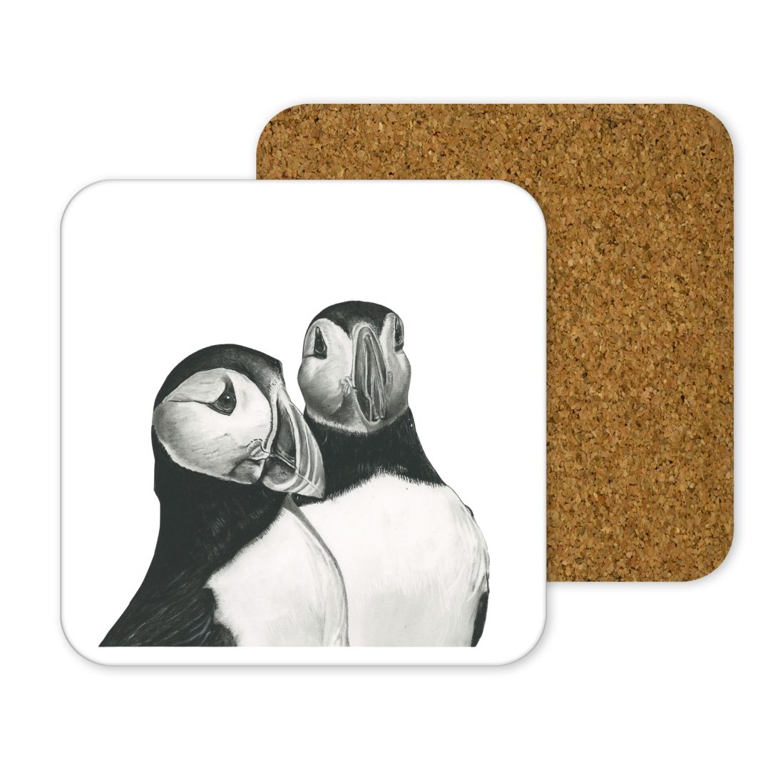 Puffins Drinks Coaster From Libra Fine Arts 