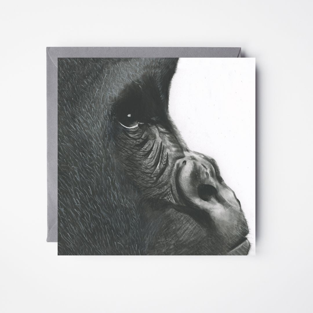 A Hand Drawn Gorilla Greeting Card From Libra Fine arts