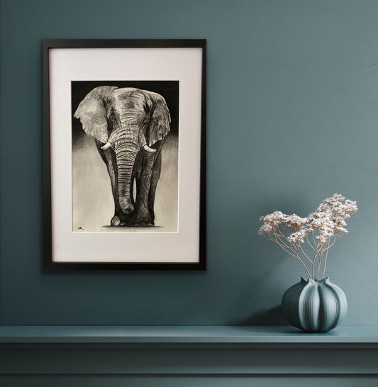 Atik the Elephant Fine Art Print - Wall Decor - Hand Drawn