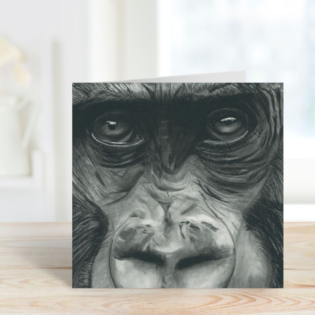 A Hand Drawn Gorilla Greeting Card From Libra Fine Arts