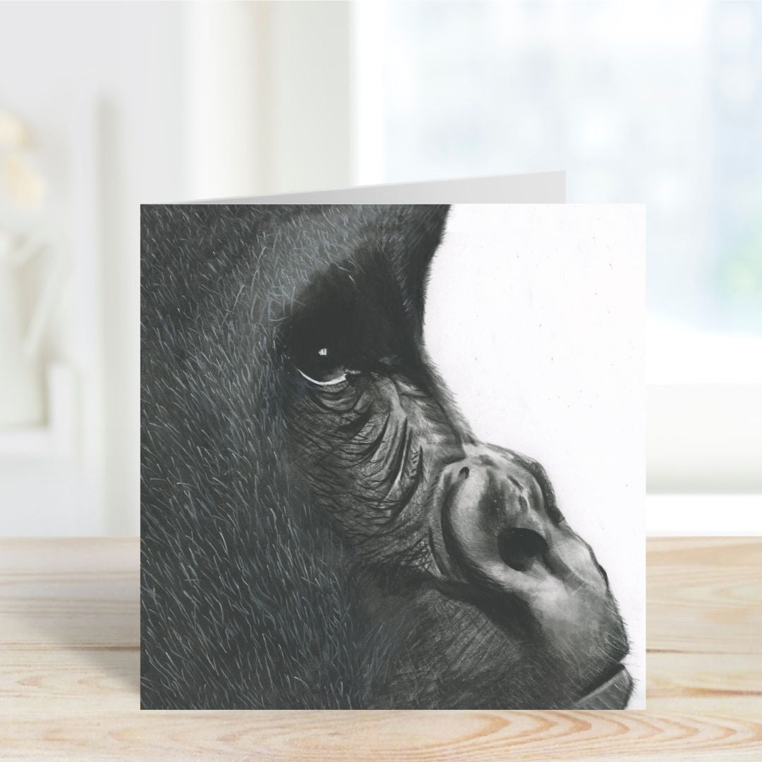 A Hand Drawn  Gorilla Greeting Card From Libra Fine Arts