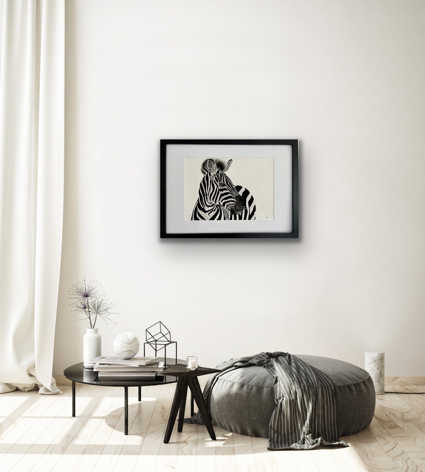 Capella the Zebra Fine Art Print - Wall Decor - Hand Drawn