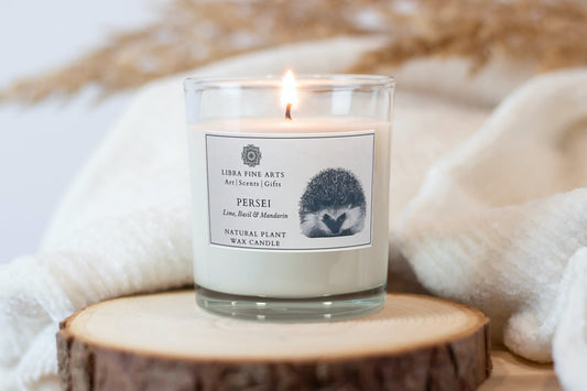 Hedgehog Luxury Lime Basil and Mandarin Candle From Libra Arts