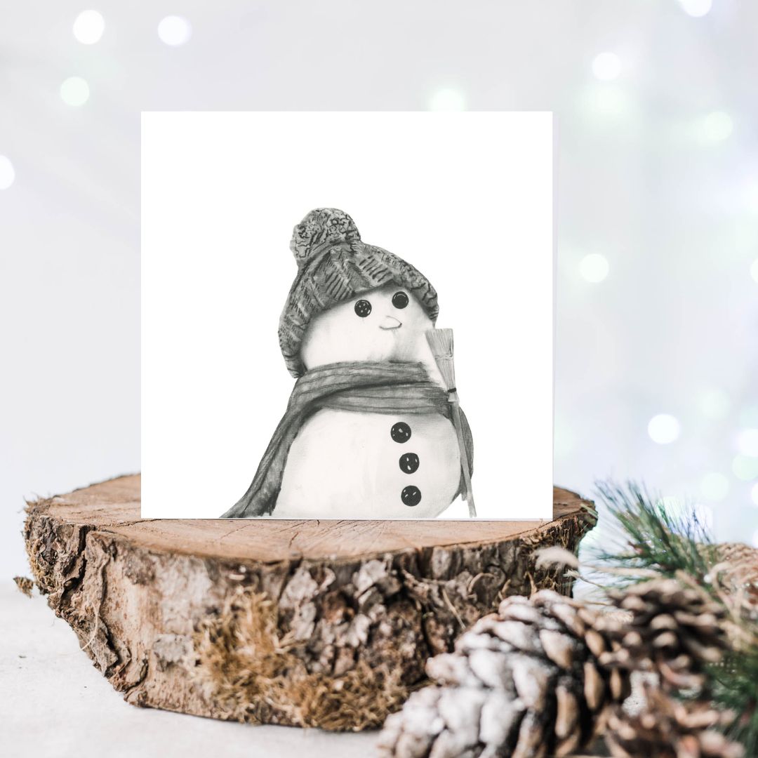 A Snowman Christmas Card from Libra Fine Arts