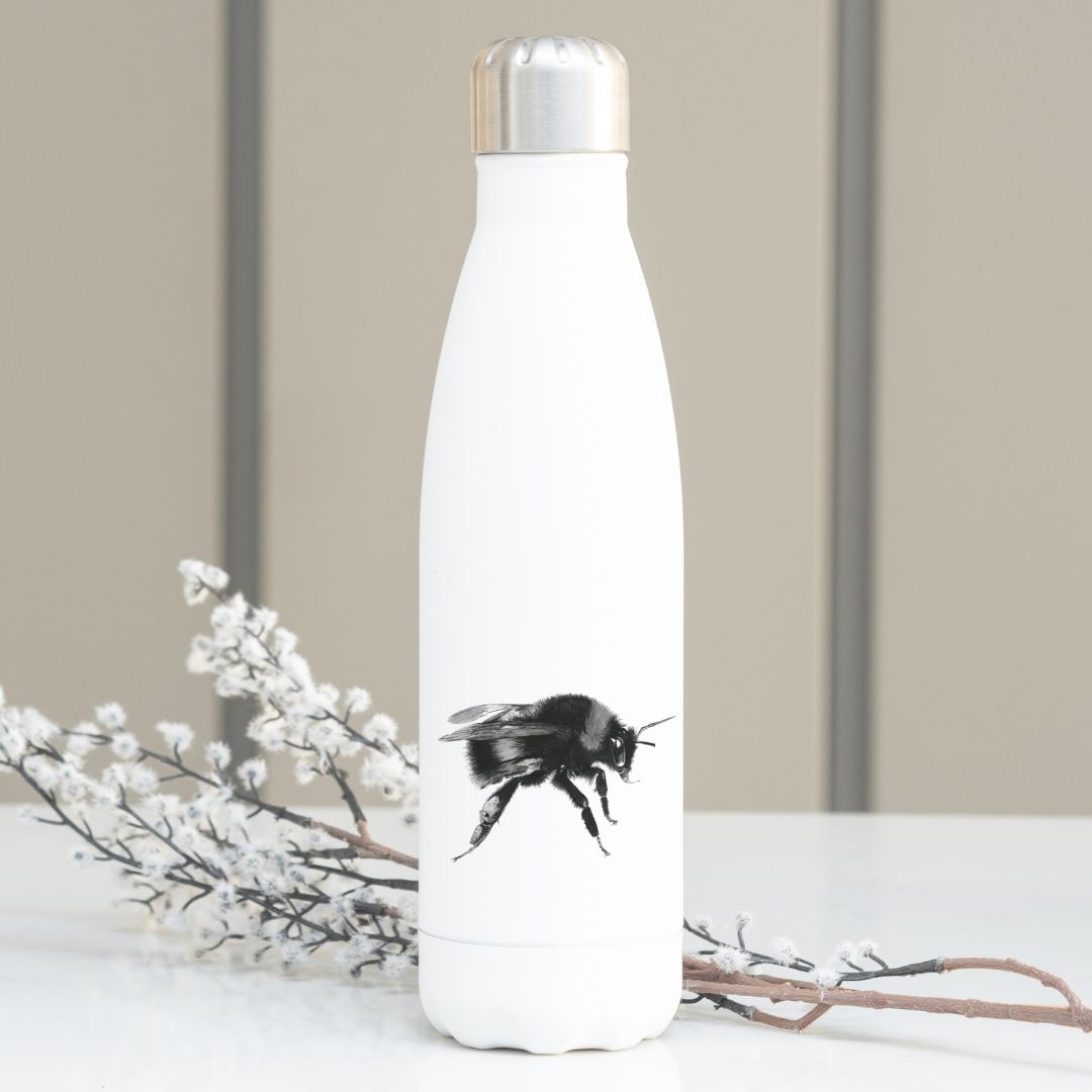 White Tailed Bumble Bee Stainless Steel Flask From Libra Fine Arts