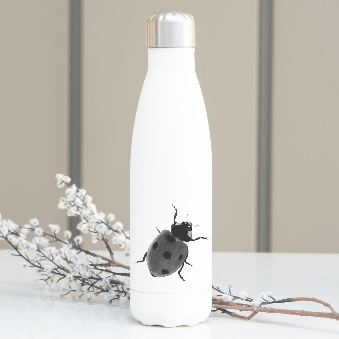 Seven Spot Ladybird Stainless Steel Flask From Libra Fine Arts